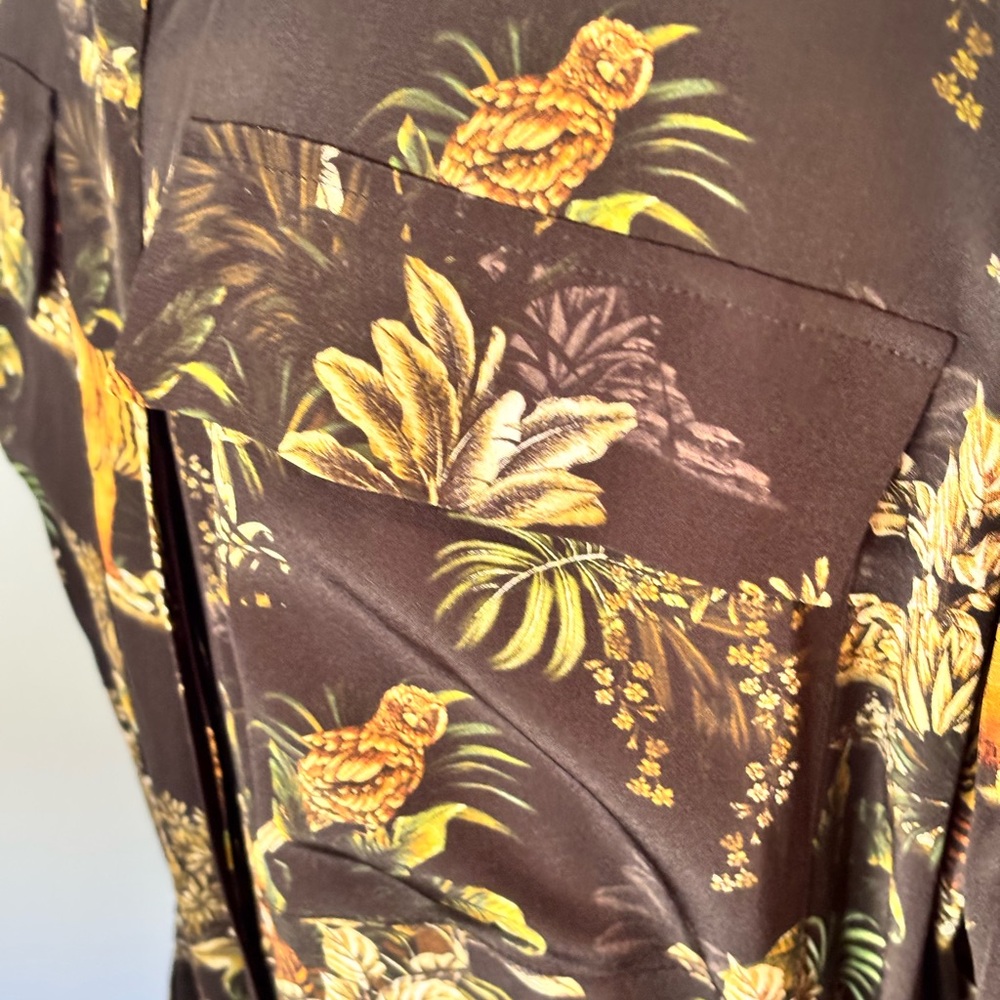 L’Agence black Safari Print Tie-Waist Women's Maxi Dress - Picture 9 of 13